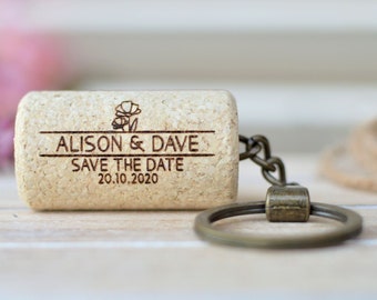Wine Cork Keychains customized - Save the Date • AA080