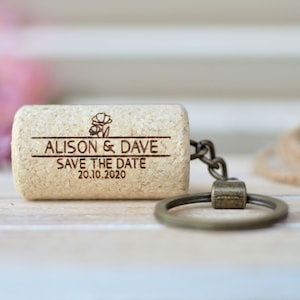 Wine Cork Keychains customized - Save the Date • AA080