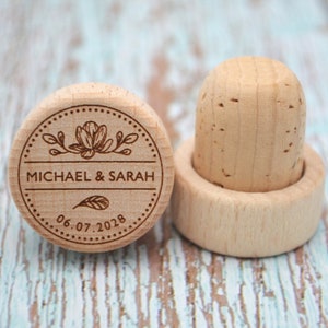 Custom Wine Corks Custom Wood Wine Cork Wine Corks Wine Stoppers Custom Wine Stopper Bridal Shower Gift Wedding Favors Cork image 1