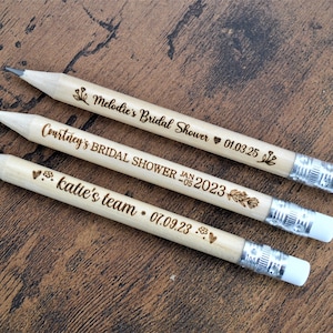 Bridal Shower Favors Pencils, Bridal shower favors for guests in bulk. Personalized Bridal shower gift for bride to be • AA028