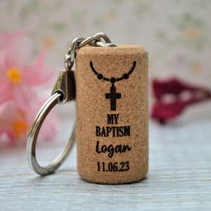 Baptism Keychain favors for Boy and Girl. Christening Favors, Party favors for Catholic Baptism, Rustic Baptism decorations • AA014