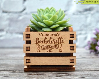 Bachelorette party gifts for bridesmaids, Bachelorette party favors. Bachelorette party decor, Personalized Mini pot for succulent • AA013