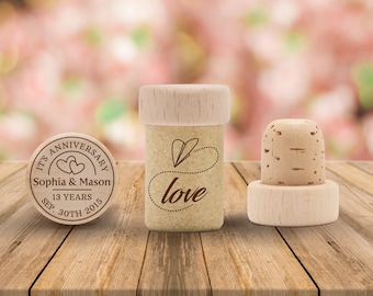 Anniversary Favors, Anniversary gifts for couples, Personalized Wine Stoppers, 50th wedding anniversary gifts • AA151