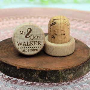 Rustic Wedding Favors, Personalized Wine Stoppers • AA005