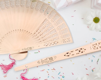 Sweet 16 Party Favors, Unique Sweet 16 Birthday gift, Party decor, Quinceanera Party Favors, Personalized Rustic Hand Fan • AA236