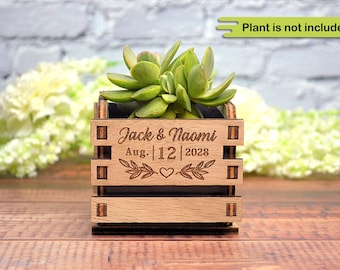 Set of 100 Personalized Mini pot for succulent wedding favors - rustic wedding favors - bulk gifts for guests • AA067