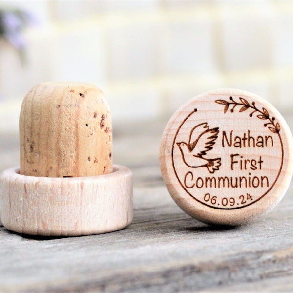 First Communion Favors, Personalized Wine Stoppers, First Communion Gifts • AA044