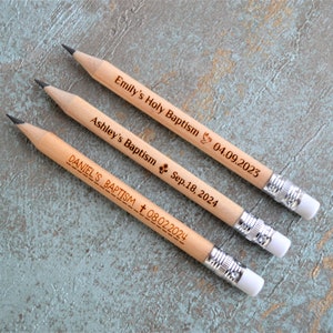 Pencils Baptism favors. for Boy and Girl, Christening Favors, Party favors for Catholic Baptism, Unique Rustic Baptism decorations • AA033