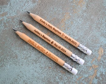 Pencils Baptism favors. for Boy and Girl, Christening Favors, Party favors for Catholic Baptism, Unique Rustic Baptism decorations • AA033