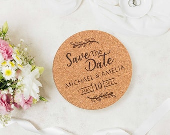 Save The Date Magnet, Save the Date, Wedding Invites, Wedding Save The Date Magnet, Cork Coaster magnet • AA072
