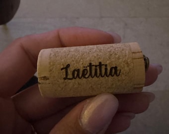 57 personalized cork keyrings (Keyring Color Rhodium)