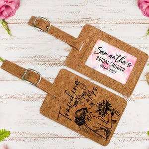 Customized Luggage Tags - Bridal Shower Favors, Unique Travel Gifts, Destination Wedding Souvenirs, Bridal Keepsakes & Guest Tags • AA126