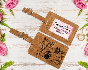 Customized Luggage Tags - Bridal Shower Favors, Unique Travel Gifts, Destination Wedding Souvenirs, Bridal Keepsakes & Guest Tags • AA126