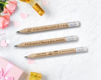 Anniversary gifts for couples, Mini Pencils, 50th wedding anniversary gifts, Anniversary Favors • AA152