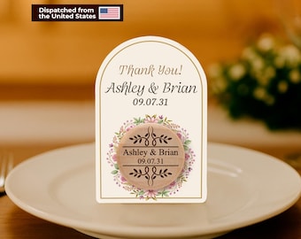 Personalized Wine Stoppers • Wedding Favors with Thank You Tags • Custom Bridal Shower Gifts for Guests in Bulk • AA255 USA