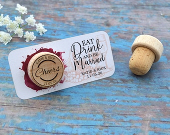 Custom Wine Corks, Wedding Favours with Thank You Card, Wine Stoppers, Bridal Shower Gift, Bulk Gifts for Guests with Thank You Tags • UK