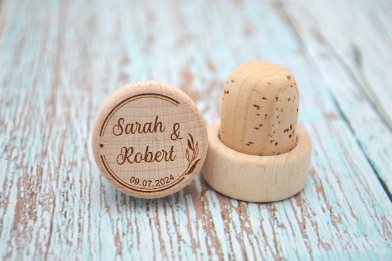 Custom Wine Corks Custom Wood Wine Cork Wine Corks Wine Stoppers Custom Wine Stopper Bridal Shower Gift Wedding Favors Cork image 9