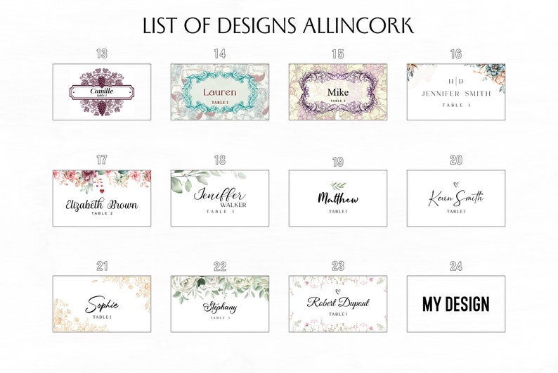 Allincork Designs for Customizable Wedding Place Cards, Cork Place Card Holders, Great Guest Gift and Wedding Decoration