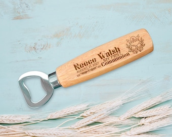 Wooden Bottle Opener Favors in Bulk, First Communion Souvenirs and Guest Gifts for Unforgettable Celebrations,  Personalized Keepsakes AA171
