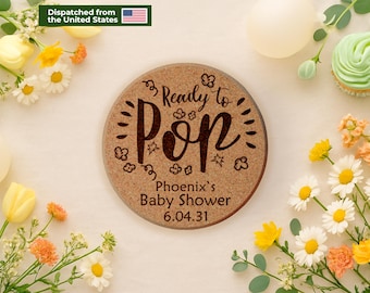 Baby Shower Favors for Guests | Personalized Cork Coasters | Cute Baby Shower Favor Ideas for Boys & Girls • AA007 USA