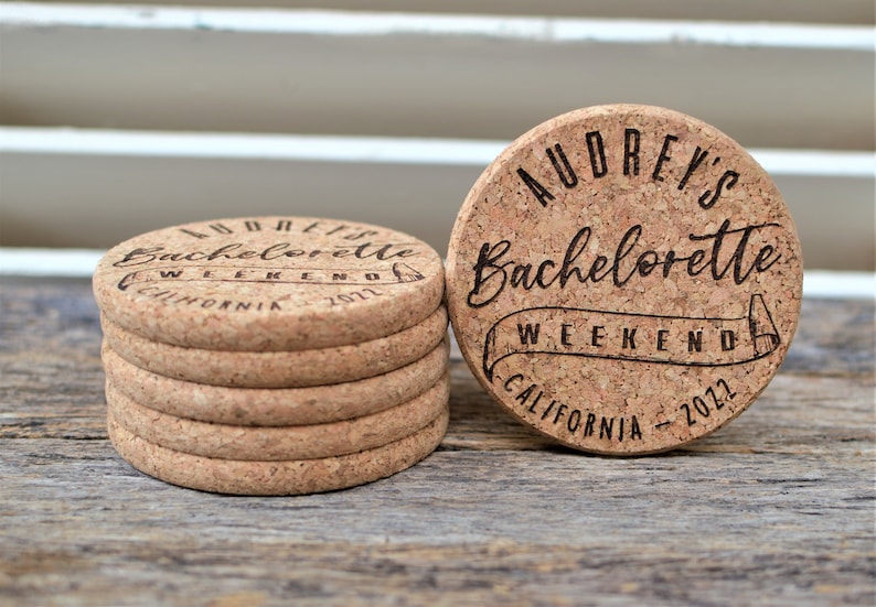 Bridal Shower Favors Personalized Cork Coasters Wedding Etsy