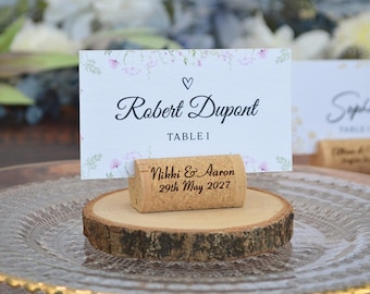 Elegant Wine Cork Place Card Holders – Rustic and Eco-Friendly Table Decor for Weddings, Parties, and Vintage-Themed Celebrations • AA038