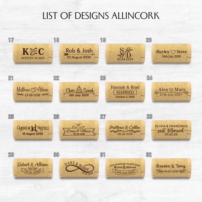 Allincork designs for place card holder, used for weddings, anniversaries and rustic style parties