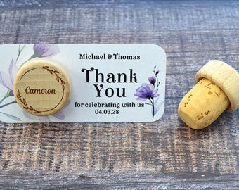 Personalized Place cards for Wedding, birthday, Bachelorette party, Events, Wine Stoppers, Name tags, Guest gift, Table decoration • AA003