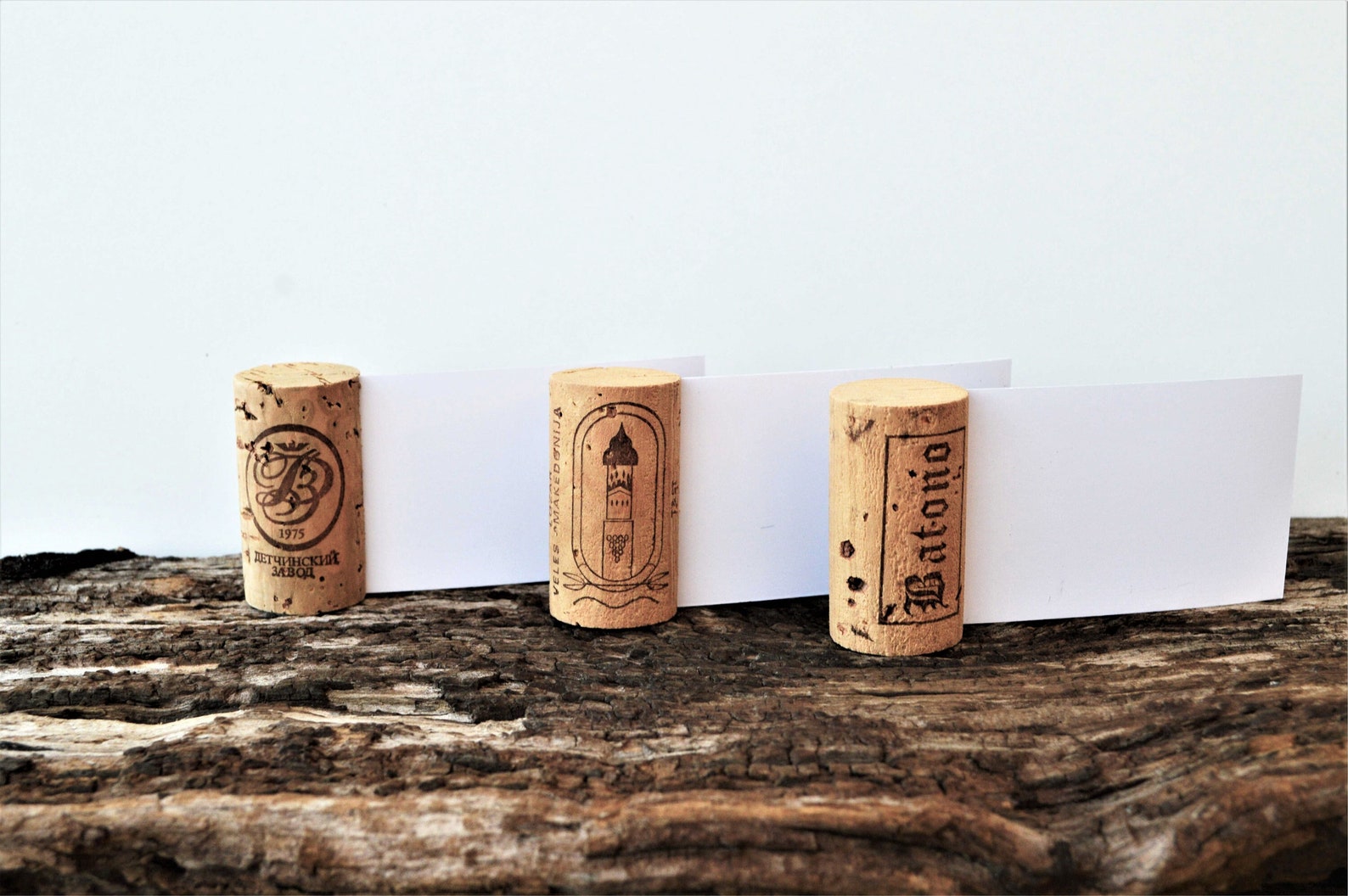 Natural Wine Cork Place Card Holders – Rustic Wedding Decor - Etsy