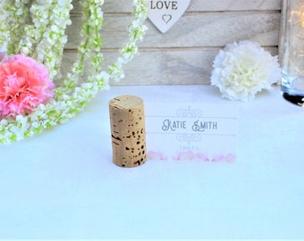 Wine Cork Place Card Holders for Weddings and Parties • AA092