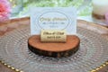 Personalized Cork Place Card Holder: Rustic Wedding Decor product logo
