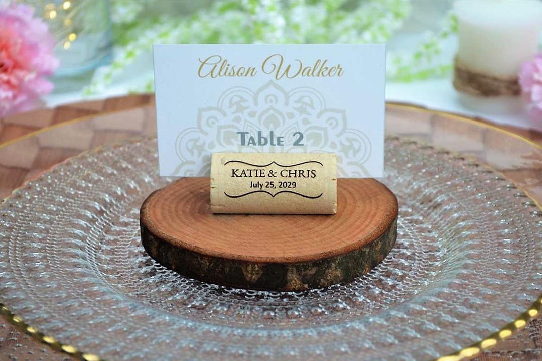Wine Cork Place Card Holder: Rustic Wedding Table Decor - Etsy