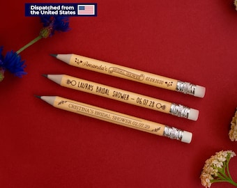 Bridal Shower Favors in Bulk | Personalized Pencils for Guests | Custom Gift for Bride to Be • AA028 USA