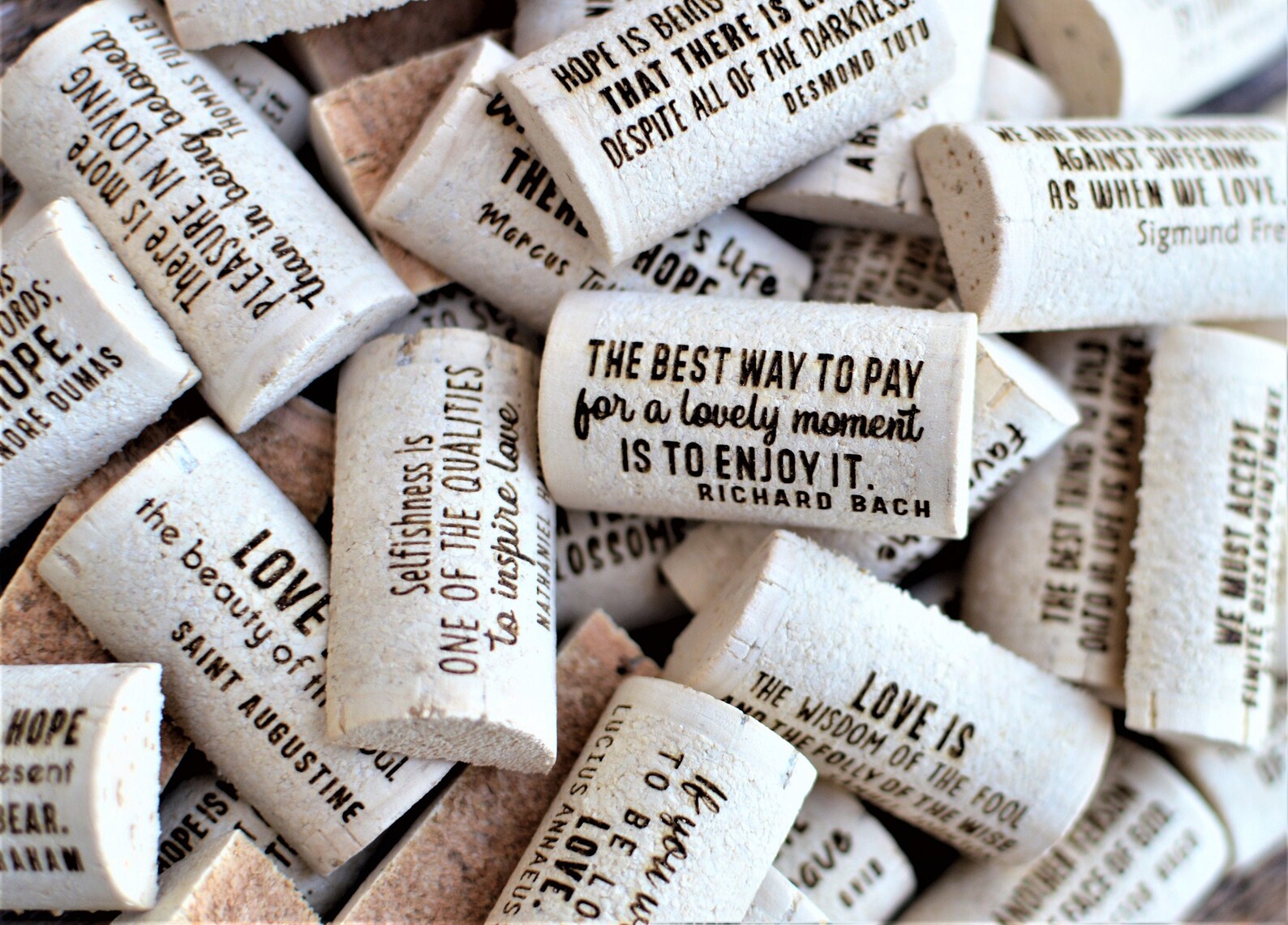 50 Cork Halves With Quotes for Crafts Precut Wine Cork Etsy