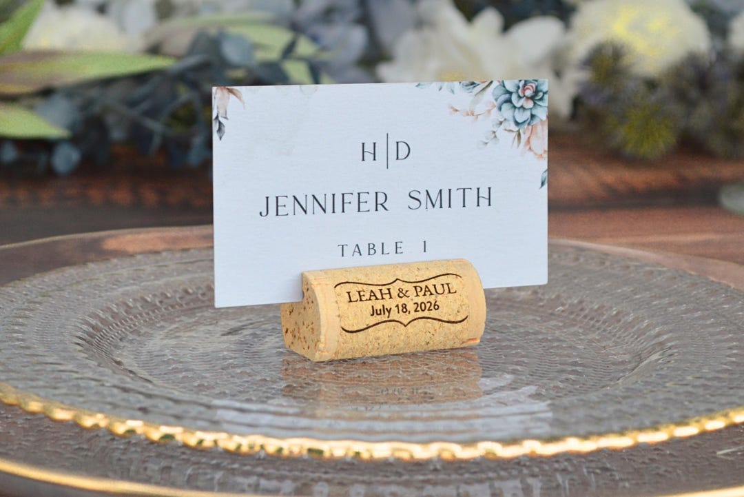 Rustic Wine Cork Place Card Holders: Wedding Table Decor - Etsy