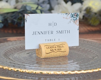 Charming Wine Cork Place Card Holders – Rustic Wedding Table Decor, Eco-Friendly Design for Parties and Vintage-Themed Celebrations • AA038