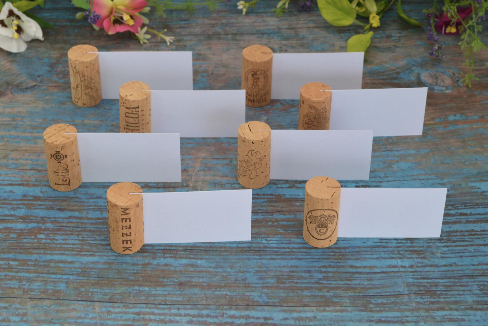 Natural Wine Cork Place Card Holders – Rustic Wedding Decor - Etsy