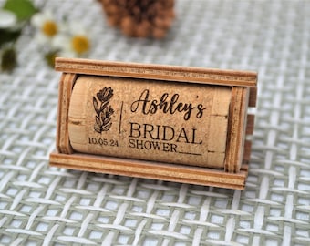 Bridal shower favors for guests, personalized wine cork with stand. Bachelorette party favors • AA025