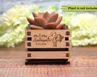 Personalized Mini Succulent Pots – Perfect Rustic Wedding Favors & Unique Keepsakes for Guests in bulk |  Wedding Gifts • AA067