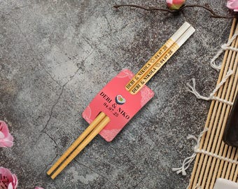 Personalised Chopsticks, Save the Date, Wedding Favour Chopsticks, Engraved Chopsticks, Wedding Favours for Guests in Bulk AA165 • UK