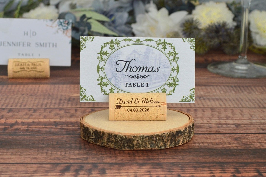 Rustic Wine Cork Place Card Holders: Wedding Table Decor - Etsy