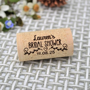 Bridal shower gifts for guests in bulk, Bridal shower favor wine cork.Bridal shower decorations, Personalized wine cork • AA023