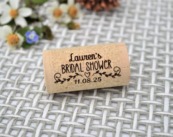 Bridal shower gifts for guests in bulk, Bridal shower favor wine cork.Bridal shower decorations, Personalized wine cork • AA023