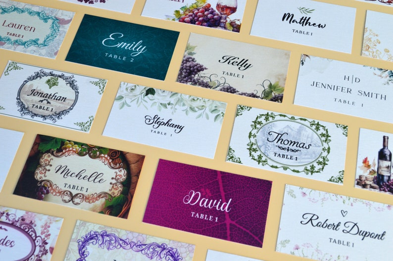 Customizable place cards with Allincork designs for weddings, for cork place card holders, a great gift for guests and wedding decoration