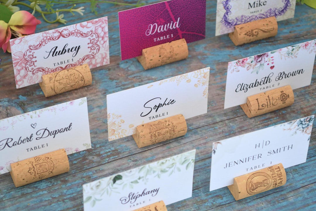 Wine Cork Place Card Holders - Rustic Wedding Table Decor - Etsy