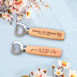 Custom Wooden Bottle Opener: Personalized Wedding Favors