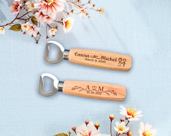 Custom Wooden Bottle Opener: Personalized Wedding Favors