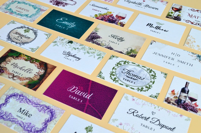 Customizable place cards with Allincork designs for weddings, for cork place card holders, a great gift for guests and wedding decoration