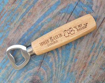 Set of 50 Custom Wooden Bottle Opener, Bulk Wedding Favor for Guests, Personalized Groomsmen Gift, Party Favors, Business Promotional Items