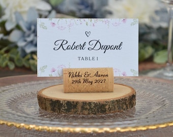 Wine cork Place card holder, Wedding card holder • AA038